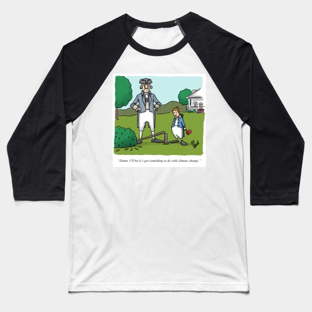 Classic George Washington and the Cherry Tree Cartoon Baseball T-Shirt by abbottcartoons